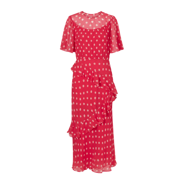 strapless open back dress Red Guipure Boho Garden Skirt