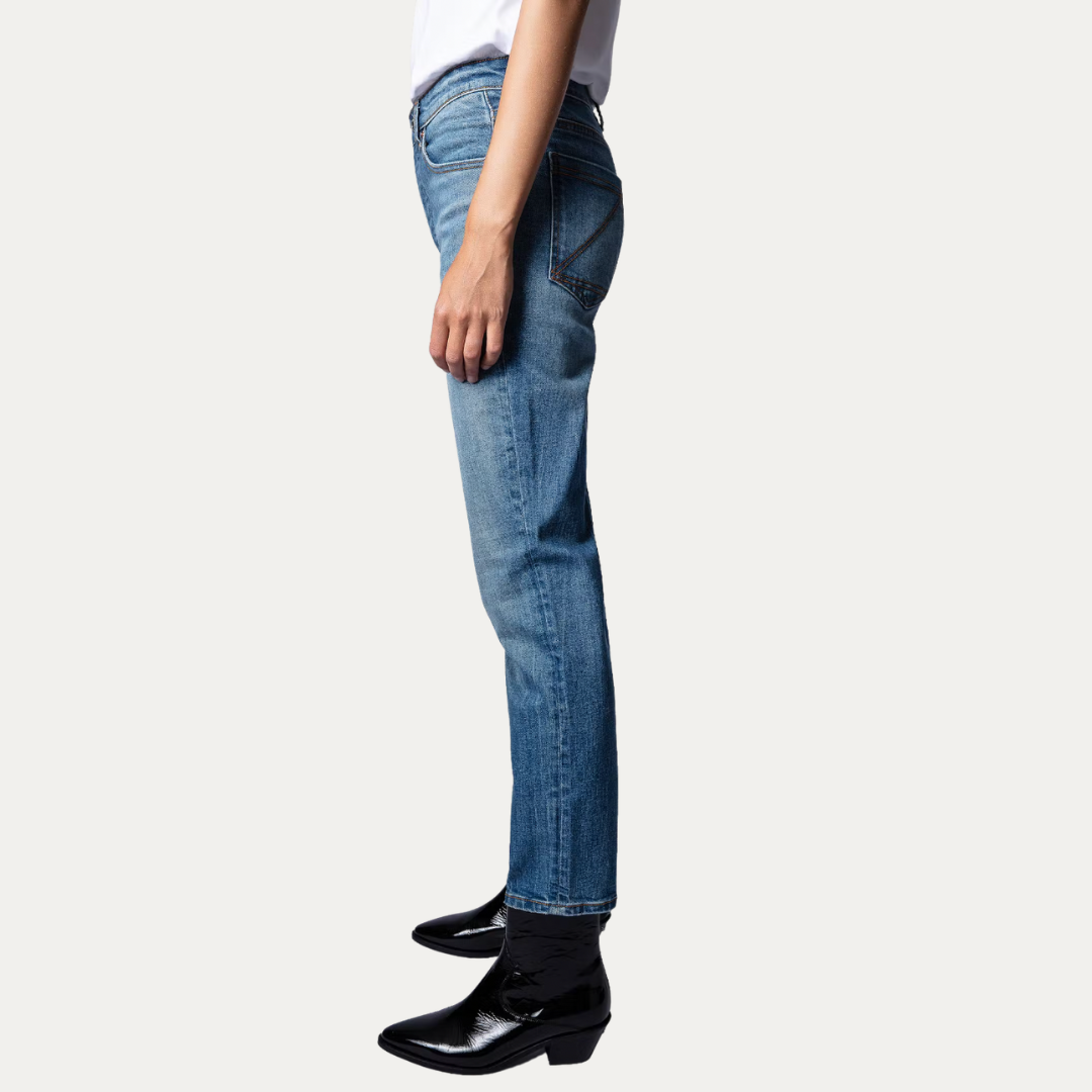 Zadig & Voltaire Ava Straight Leg Jeans in Medium Blue