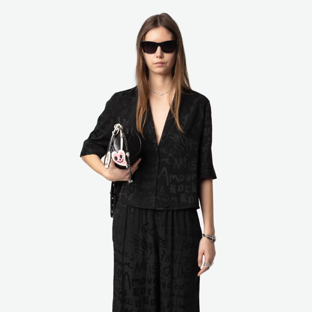 売れ筋商品|||ザディグ エ ヴォルテール シャツ レディース トップス TELMOS JAC MANIFESTO - Blouse - black Zadig & Voltaire Telmos Jac Manifesto Top - Black – costume
