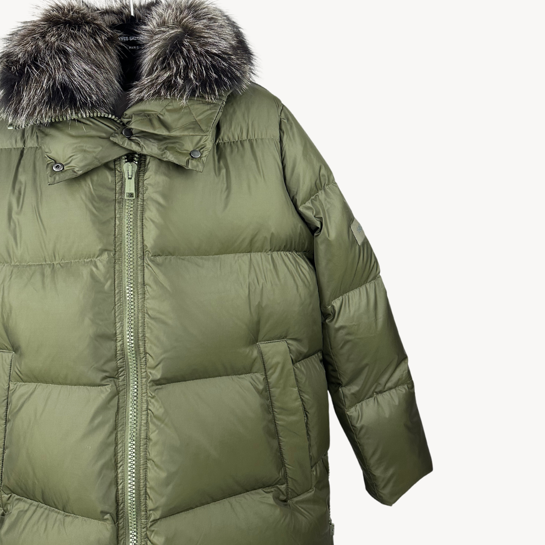 Yves Salomon A line Down Coat Hunter Green