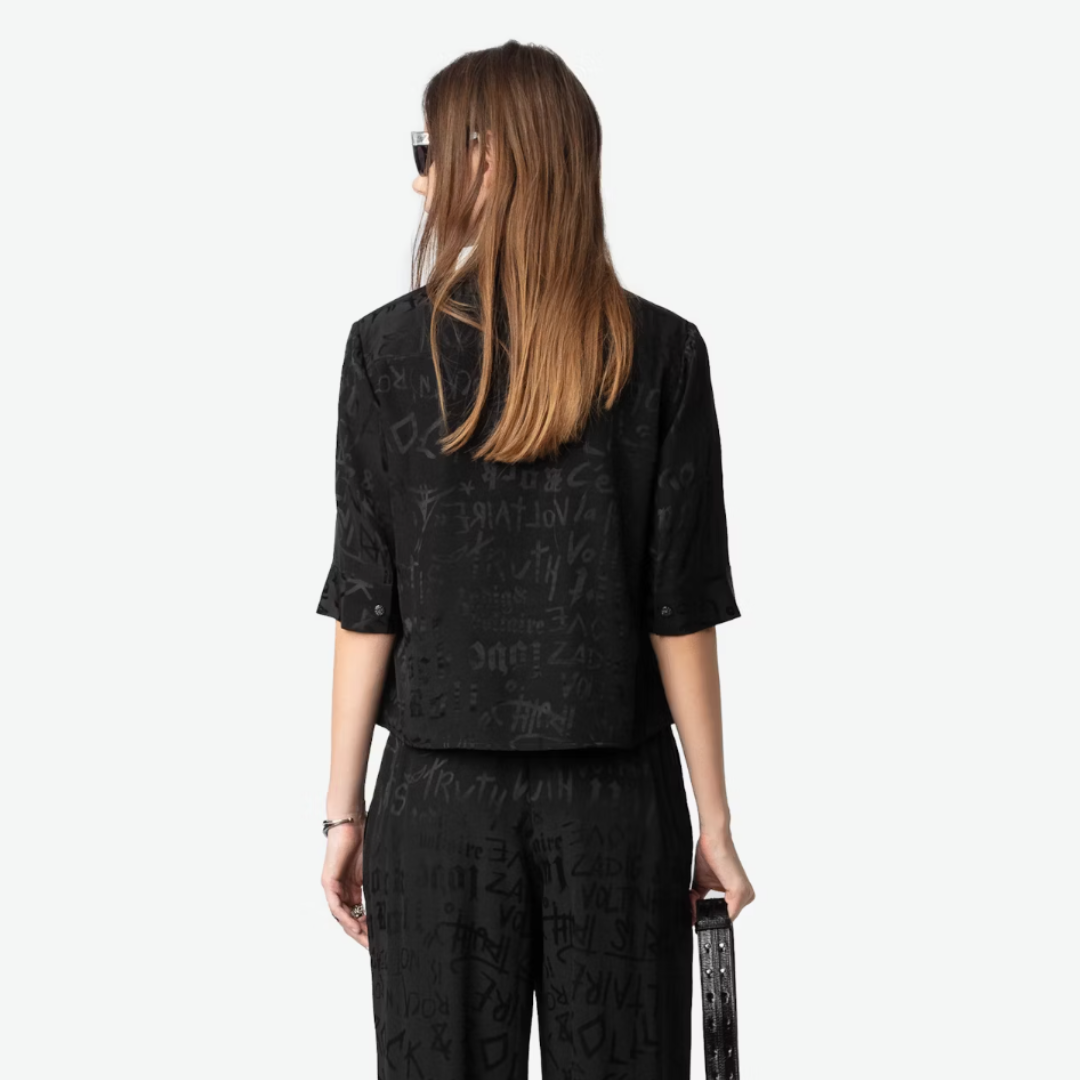 売れ筋商品|||ザディグ エ ヴォルテール シャツ レディース トップス TELMOS JAC MANIFESTO - Blouse - black Zadig & Voltaire Telmos Jac Manifesto Top - Black – costume