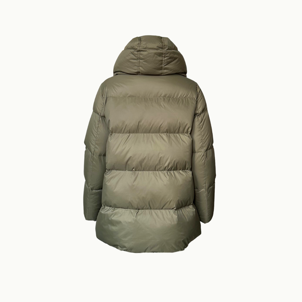 Yves Salomon A-line Down Coat - Herbal Tea – costume