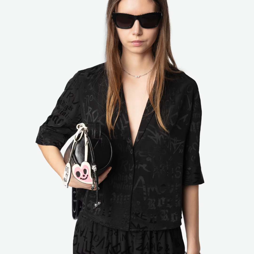売れ筋商品|||ザディグ エ ヴォルテール シャツ レディース トップス TELMOS JAC MANIFESTO - Blouse - black Zadig & Voltaire Telmos Jac Manifesto Top - Black – costume