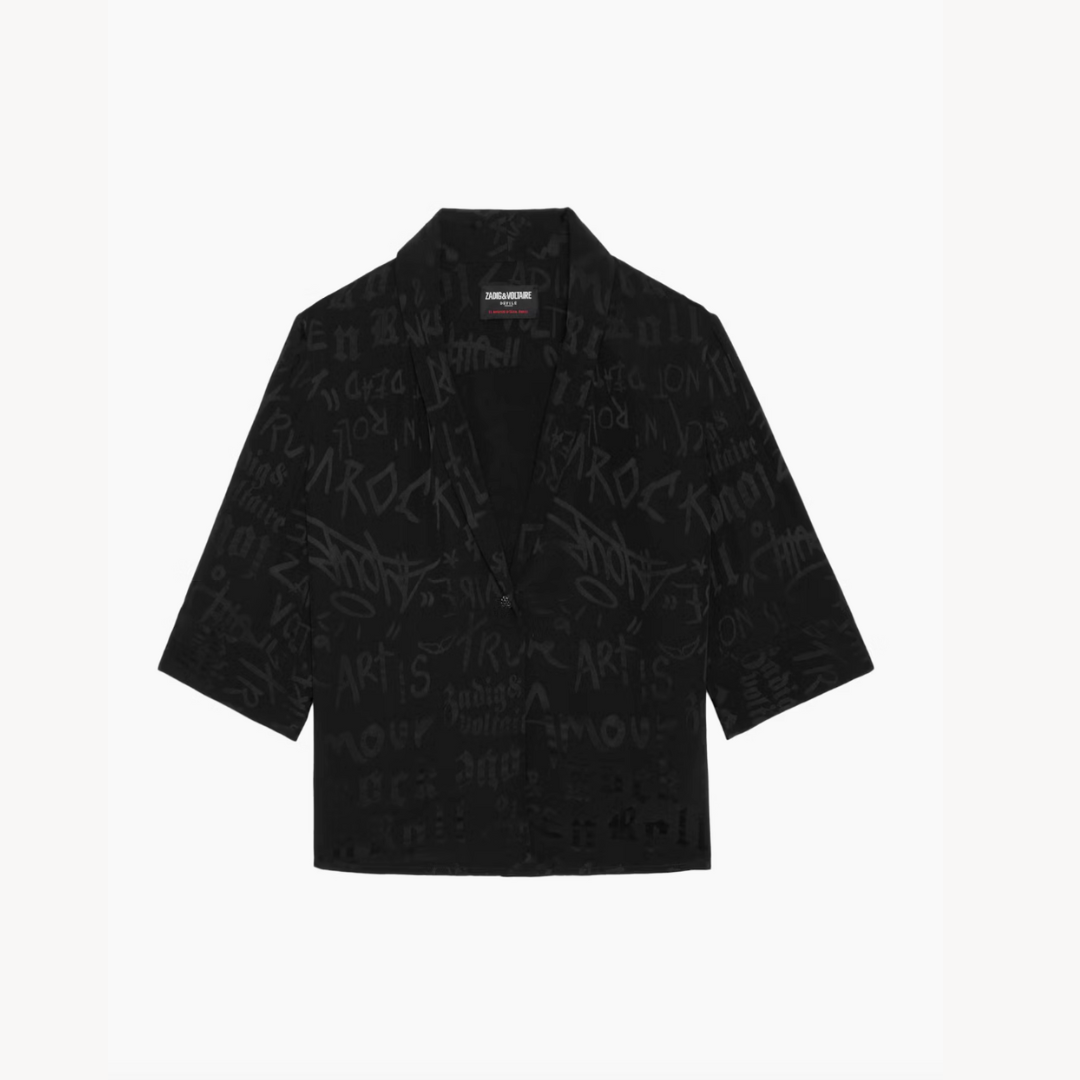 Zadig & Voltaire Telmos Jac Manifesto Top - Black – costume