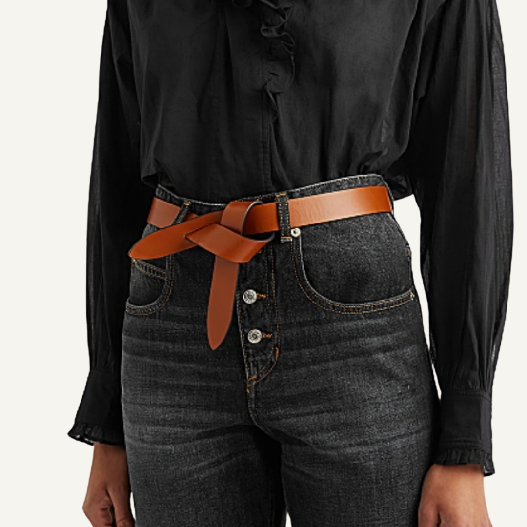 Isabel Marant Lecce Leather Belt Black Natural